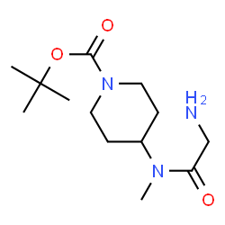 ChemSpider 2D Image | 2-Methyl-2-propanyl 4-[glycyl(methyl)amino]-1-piperidinecarboxylate | C13H25N3O3