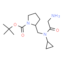 ChemSpider 2D Image | TERT-BUTYL 2-[(2-AMINO-N-CYCLOPROPYLACETAMIDO)METHYL]PYRROLIDINE-1-CARBOXYLATE | C15H27N3O3