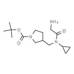 ChemSpider 2D Image | TERT-BUTYL 3-[(2-AMINO-N-CYCLOPROPYLACETAMIDO)METHYL]PYRROLIDINE-1-CARBOXYLATE | C15H27N3O3