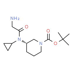 ChemSpider 2D Image | 2-Methyl-2-propanyl (3S)-3-[cyclopropyl(glycyl)amino]-1-piperidinecarboxylate | C15H27N3O3