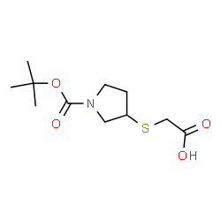 ChemSpider 2D Image | [(1-{[(2-Methyl-2-propanyl)oxy]carbonyl}-3-pyrrolidinyl)sulfanyl]acetic acid | C11H19NO4S