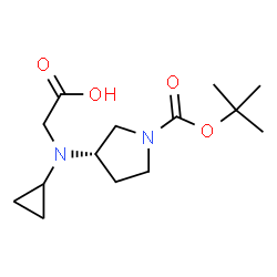 ChemSpider 2D Image | N-Cyclopropyl-N-[(3S)-1-{[(2-methyl-2-propanyl)oxy]carbonyl}-3-pyrrolidinyl]glycine | C14H24N2O4