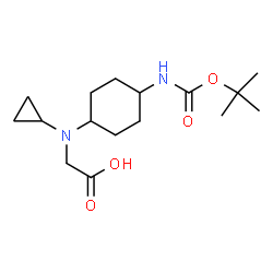 ChemSpider 2D Image | N-Cyclopropyl-N-[4-({[(2-methyl-2-propanyl)oxy]carbonyl}amino)cyclohexyl]glycine | C16H28N2O4