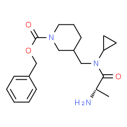 ChemSpider 2D Image | Benzyl 3-{[alanyl(cyclopropyl)amino]methyl}-1-piperidinecarboxylate | C20H29N3O3