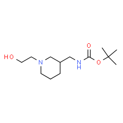 ChemSpider 2D Image | TERT-BUTYL N-{[1-(2-HYDROXYETHYL)PIPERIDIN-3-YL]METHYL}CARBAMATE | C13H26N2O3