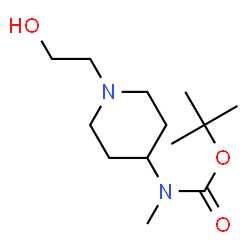 ChemSpider 2D Image | 2-Methyl-2-propanyl [1-(2-hydroxyethyl)-4-piperidinyl]methylcarbamate | C13H26N2O3
