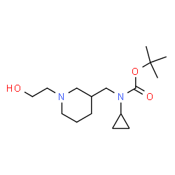 ChemSpider 2D Image | TERT-BUTYL N-CYCLOPROPYL-N-{[1-(2-HYDROXYETHYL)PIPERIDIN-3-YL]METHYL}CARBAMATE | C16H30N2O3