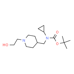 ChemSpider 2D Image | 2-Methyl-2-propanyl cyclopropyl{[1-(2-hydroxyethyl)-4-piperidinyl]methyl}carbamate | C16H30N2O3