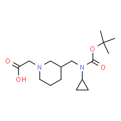 ChemSpider 2D Image | 2-[3-({[(TERT-BUTOXY)CARBONYL](CYCLOPROPYL)AMINO}METHYL)PIPERIDIN-1-YL]ACETIC ACID | C16H28N2O4