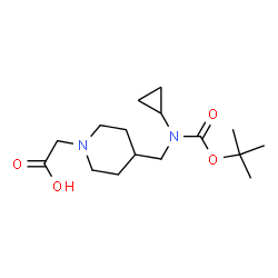 ChemSpider 2D Image | 2-[4-({[(TERT-BUTOXY)CARBONYL](CYCLOPROPYL)AMINO}METHYL)PIPERIDIN-1-YL]ACETIC ACID | C16H28N2O4