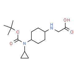 ChemSpider 2D Image | N-[4-(Cyclopropyl{[(2-methyl-2-propanyl)oxy]carbonyl}amino)cyclohexyl]glycine | C16H28N2O4