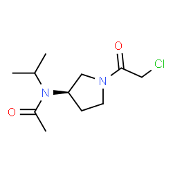 ChemSpider 2D Image | N-[(3R)-1-(Chloroacetyl)-3-pyrrolidinyl]-N-isopropylacetamide | C11H19ClN2O2