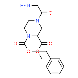 ChemSpider 2D Image | 1-Benzyl 2-methyl 4-glycyl-1,2-piperazinedicarboxylate | C16H21N3O5