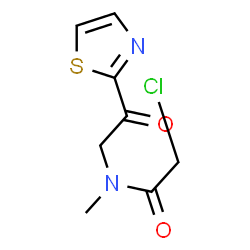 ChemSpider 2D Image | 2-Chloro-N-methyl-N-(2-oxo-2-(thiazol-2-yl)ethyl)acetamide | C8H9ClN2O2S