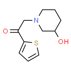 ChemSpider 2D Image | 2-(3-Hydroxy-1-piperidinyl)-1-(2-thienyl)ethanone | C11H15NO2S