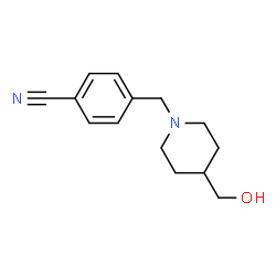 ChemSpider 2D Image | 4-((4-(Hydroxymethyl)piperidin-1-yl)methyl)benzonitrile | C14H18N2O