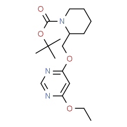 ChemSpider 2D Image | TERT-BUTYL 2-{[(6-ETHOXYPYRIMIDIN-4-YL)OXY]METHYL}PIPERIDINE-1-CARBOXYLATE | C17H27N3O4