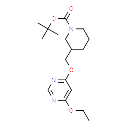 ChemSpider 2D Image | tert-Butyl 3-(((6-ethoxypyrimidin-4-yl)oxy)methyl)piperidine-1-carboxylate | C17H27N3O4