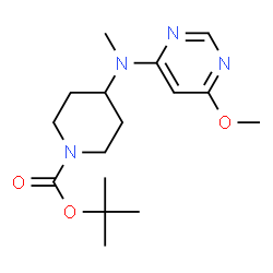 ChemSpider 2D Image | tert-Butyl 4-((6-methoxypyrimidin-4-yl)(methyl)amino)piperidine-1-carboxylate | C16H26N4O3