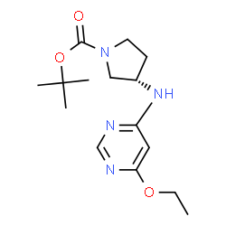 ChemSpider 2D Image | (S)-tert-Butyl 3-((6-ethoxypyrimidin-4-yl)amino)pyrrolidine-1-carboxylate | C15H24N4O3