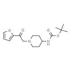 ChemSpider 2D Image | tert-Butyl (1-(2-(furan-2-yl)-2-oxoethyl)piperidin-4-yl)carbamate | C16H24N2O4