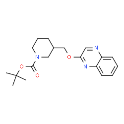 ChemSpider 2D Image | tert-Butyl 3-((quinoxalin-2-yloxy)methyl)piperidine-1-carboxylate | C19H25N3O3
