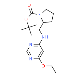 ChemSpider 2D Image | tert-Butyl 2-(((6-ethoxypyrimidin-4-yl)amino)methyl)pyrrolidine-1-carboxylate | C16H26N4O3
