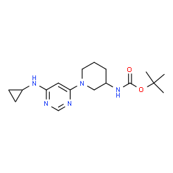 ChemSpider 2D Image | TERT-BUTYL N-{1-[6-(CYCLOPROPYLAMINO)PYRIMIDIN-4-YL]PIPERIDIN-3-YL}CARBAMATE | C17H27N5O2