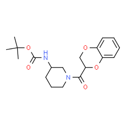 ChemSpider 2D Image | 2-Methyl-2-propanyl [1-(2,3-dihydro-1,4-benzodioxin-2-ylcarbonyl)-3-piperidinyl]carbamate | C19H26N2O5