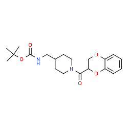 ChemSpider 2D Image | tert-Butyl ((1-(2,3-dihydrobenzo[b][1,4]dioxine-2-carbonyl)piperidin-4-yl)methyl)carbamate | C20H28N2O5