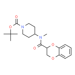 ChemSpider 2D Image | tert-butyl 4-(N-methyl-2,3-dihydro-1,4-benzodioxine-2-amido)piperidine-1-carboxylate | C20H28N2O5