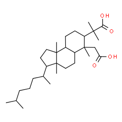 ChemSpider 2D Image | 2-[6-(Carboxymethyl)-3a,6,9b-trimethyl-3-(6-methyl-2-heptanyl)dodecahydro-1H-cyclopenta[a]naphthalen-7-yl]-2-methylpropanoic acid | C30H52O4