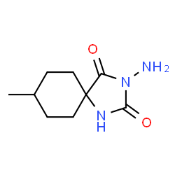 ChemSpider 2D Image | 3-Amino-8-methyl-1,3-diazaspiro[4.5]decane-2,4-dione | C9H15N3O2
