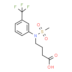 ChemSpider 2D Image | 4-{(Methylsulfonyl)[3-(trifluoromethyl)phenyl]amino}butanoic acid | C12H14F3NO4S