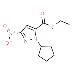 ChemSpider 2D Image | ethyl 2-cyclopentyl-5-nitropyrazole-3-carboxylate | C11H15N3O4