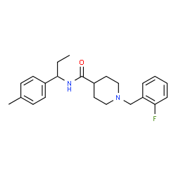 ChemSpider 2D Image | 1-(2-Fluorobenzyl)-N-[1-(4-methylphenyl)propyl]-4-piperidinecarboxamide | C23H29FN2O