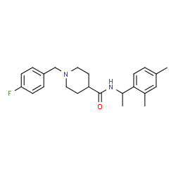 ChemSpider 2D Image | N-[1-(2,4-Dimethylphenyl)ethyl]-1-(4-fluorobenzyl)-4-piperidinecarboxamide | C23H29FN2O