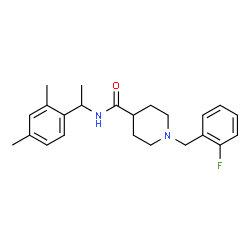 ChemSpider 2D Image | N-[1-(2,4-Dimethylphenyl)ethyl]-1-(2-fluorobenzyl)-4-piperidinecarboxamide | C23H29FN2O