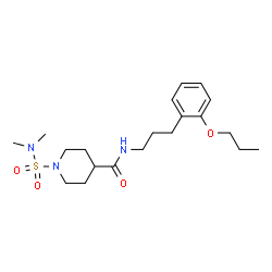 ChemSpider 2D Image | 1-(Dimethylsulfamoyl)-N-[3-(2-propoxyphenyl)propyl]-4-piperidinecarboxamide | C20H33N3O4S