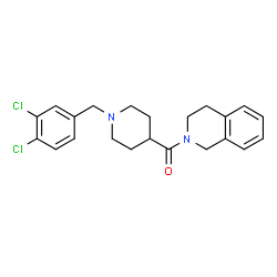ChemSpider 2D Image | [1-(3,4-Dichlorobenzyl)-4-piperidinyl](3,4-dihydro-2(1H)-isoquinolinyl)methanone | C22H24Cl2N2O