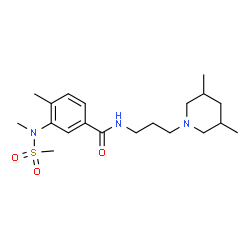 ChemSpider 2D Image | N-[3-(3,5-Dimethyl-1-piperidinyl)propyl]-4-methyl-3-[methyl(methylsulfonyl)amino]benzamide | C20H33N3O3S