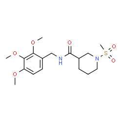 ChemSpider 2D Image | 1-(Methylsulfonyl)-N-(2,3,4-trimethoxybenzyl)-3-piperidinecarboxamide | C17H26N2O6S
