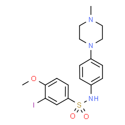ChemSpider 2D Image | 3-Iodo-4-methoxy-N-[4-(4-methyl-1-piperazinyl)phenyl]benzenesulfonamide | C18H22IN3O3S