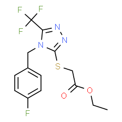 ChemSpider 2D Image | Ethyl {[4-(4-fluorobenzyl)-5-(trifluoromethyl)-4H-1,2,4-triazol-3-yl]sulfanyl}acetate | C14H13F4N3O2S