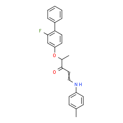 ChemSpider 2D Image | 4-[(2-Fluoro-4-biphenylyl)oxy]-1-[(4-methylphenyl)amino]-1-penten-3-one | C24H22FNO2