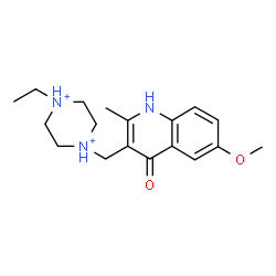 ChemSpider 2D Image | 1-Ethyl-4-[(6-methoxy-2-methyl-4-oxo-1,4-dihydro-3-quinolinyl)methyl]piperazinediium | C18H27N3O2