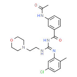 ChemSpider 2D Image | 3-Acetamido-N-[(Z)-[(5-chloro-2-methylphenyl)amino]{[2-(4-morpholinyl)ethyl]amino}methylene]benzamide | C23H28ClN5O3