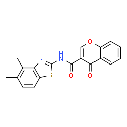 ChemSpider 2D Image | N-(4,5-Dimethyl-1,3-benzothiazol-2-yl)-4-oxo-4H-chromene-3-carboxamide | C19H14N2O3S