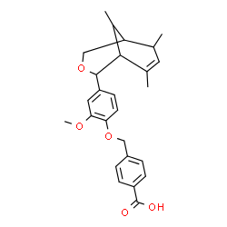 ChemSpider 2D Image | 4-{[2-Methoxy-4-(6,8,9-trimethyl-3-oxabicyclo[3.3.1]non-7-en-2-yl)phenoxy]methyl}benzoic acid | C26H30O5