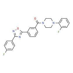 ChemSpider 2D Image | {3-[3-(4-Fluorophenyl)-1,2,4-oxadiazol-5-yl]phenyl}[4-(2-fluorophenyl)-1-piperazinyl]methanone | C25H20F2N4O2
